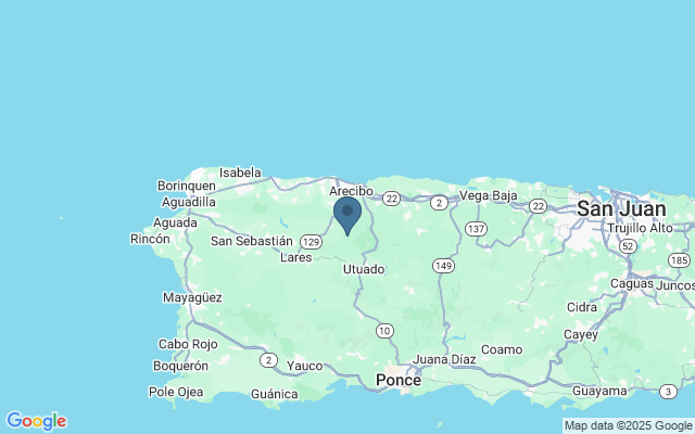 Kaart met locatie Arecibo Observatory